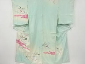 アンティーク　絞り　桐菊模様刺繍着物